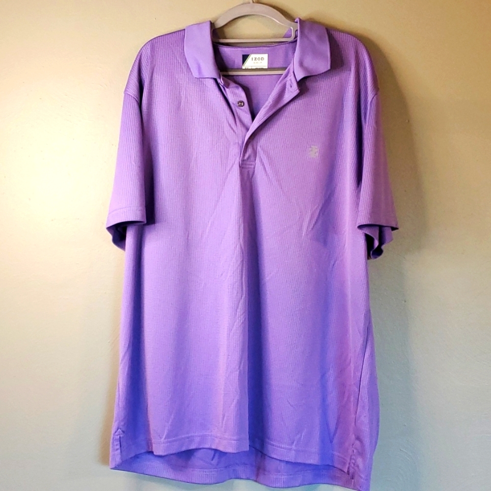IZOD Men's golf polo shirt. Purple/lilac, size XXL